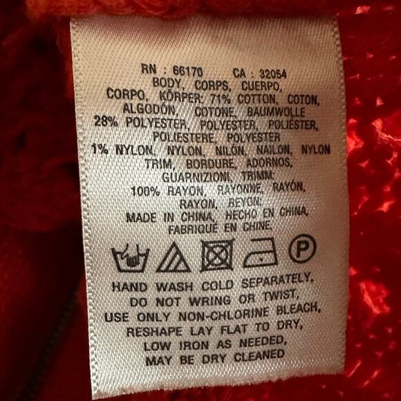 Anthropologie Moth Orange Knit Sweater Exposed Back Zipper Twee Preppy School - Picture 6 of 7